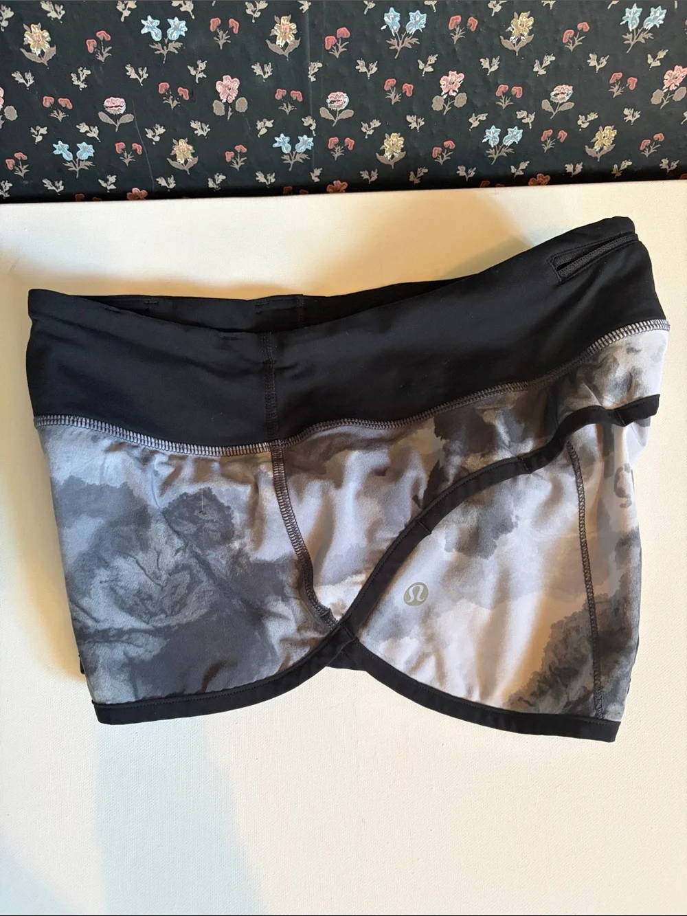 lululemon athletica Black and Gray Women's Running Shorts